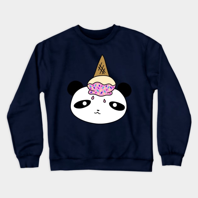 Upside Down Icecream Panda Face Crewneck Sweatshirt by saradaboru